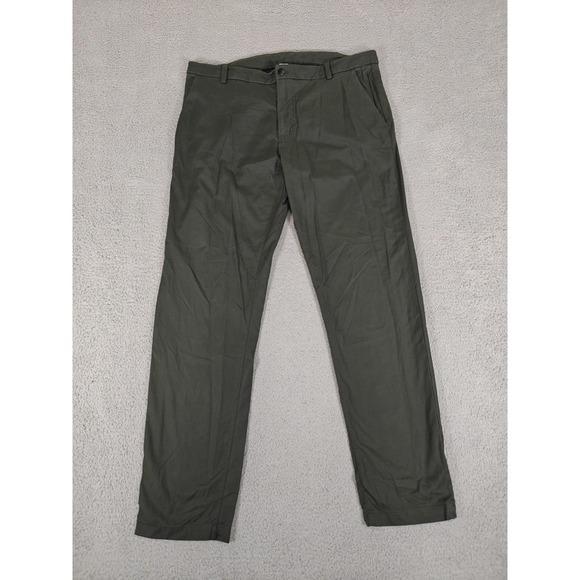 Lululemon Pants Mens 40 Dark Olive Commission Pant Stretch Cotton Nylon Chino - Picture 1 of 16